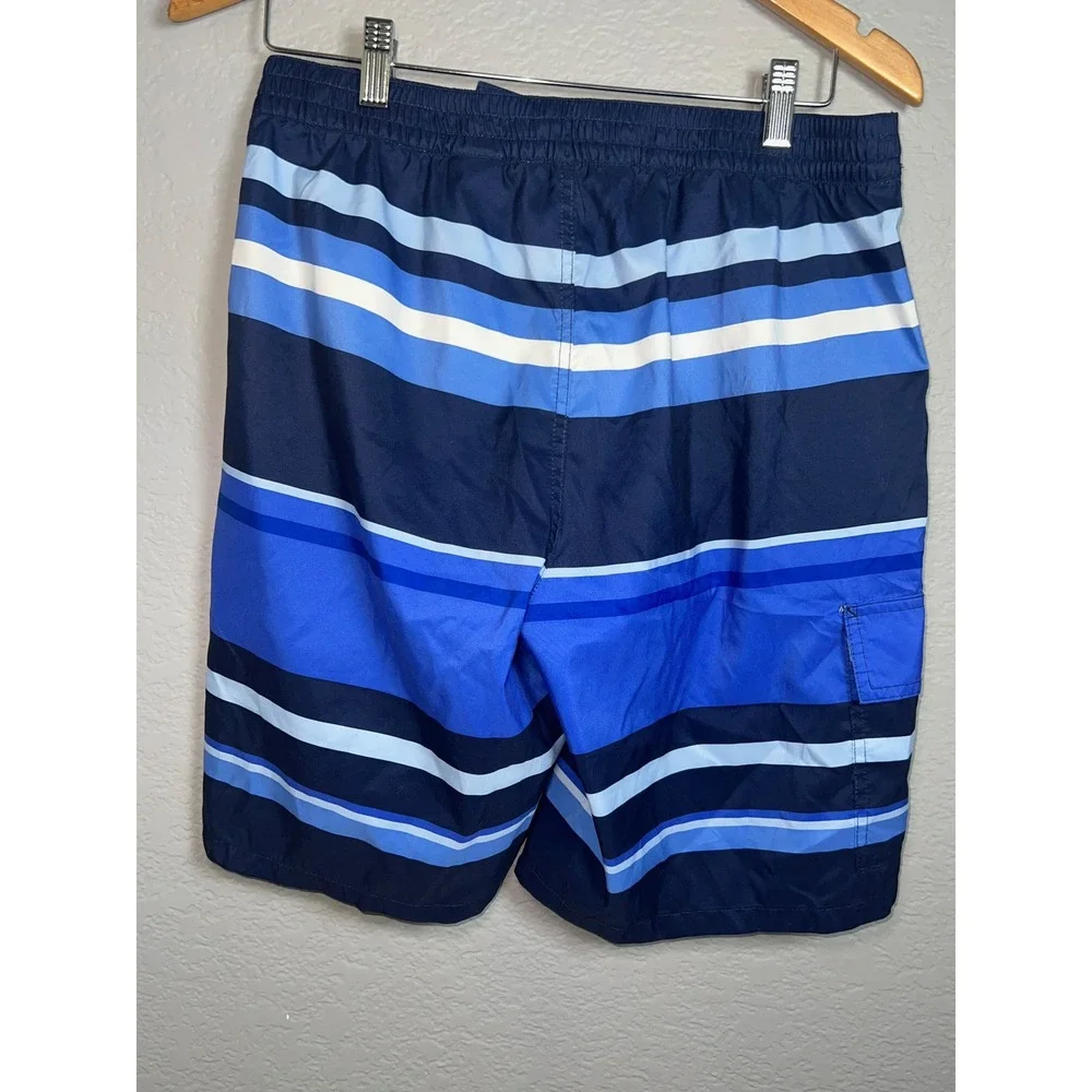 Polo Ralph Lauren Board Shorts Mens S Blue Striped Pony Logo Swim Trunks Preppy